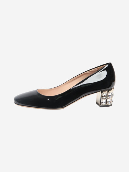 Black crystal block-heel pumps - size EU 35 product image