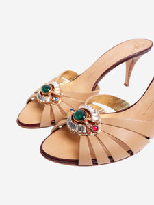 Giuseppe Zanotti Tan jewelled mules - size EU 41