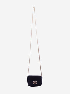 Jimmy Choo Navy blue velvet chain crossbody bag