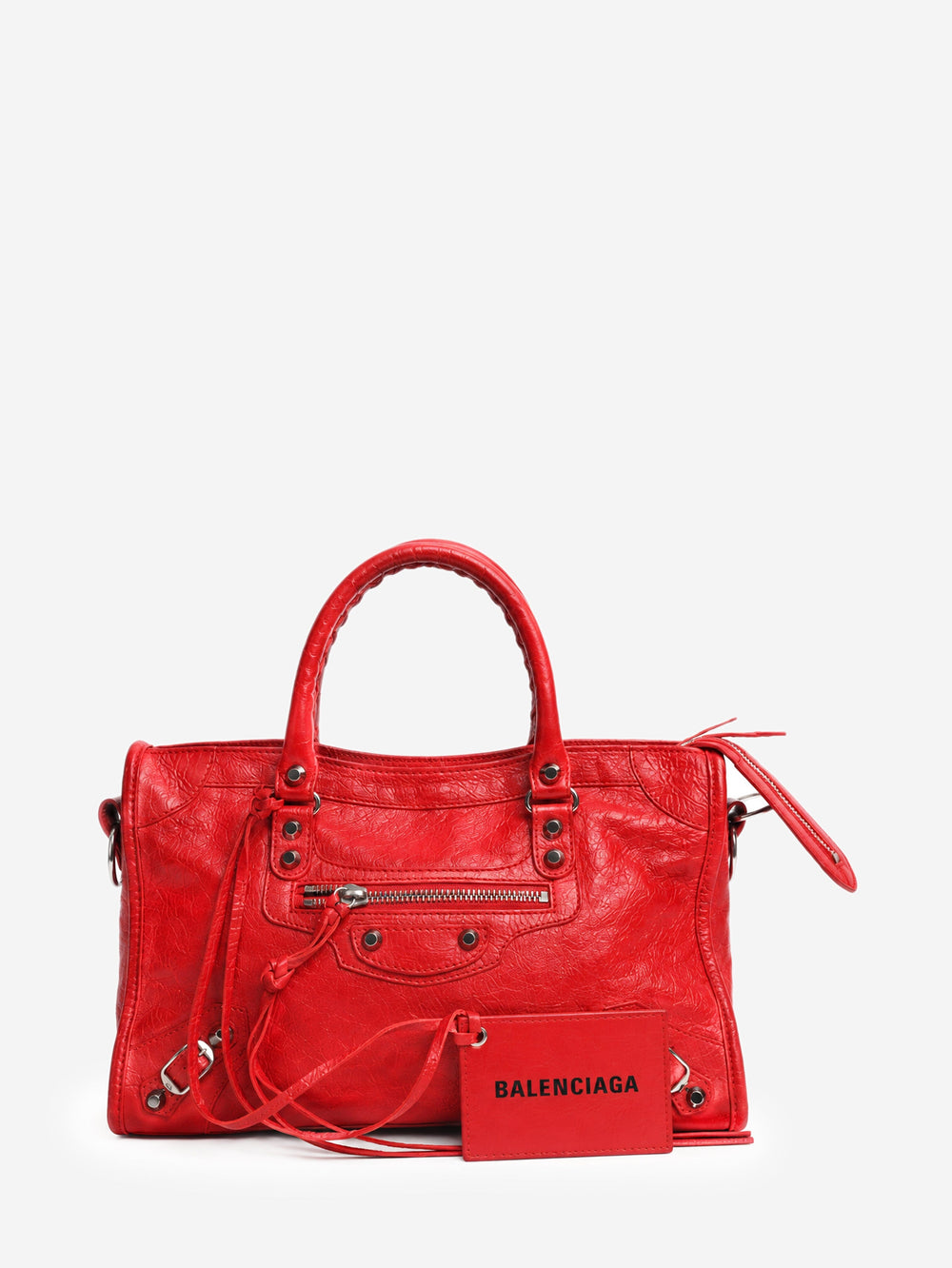 Red leather Classic City Small top handle bag Top Handle Bags Balenciaga 