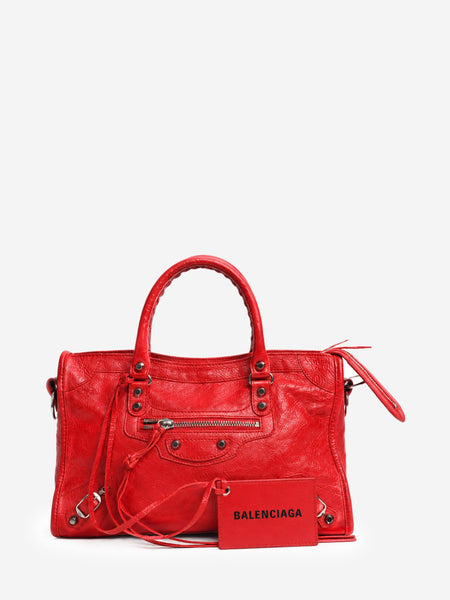 Red leather Classic City Small top handle bag product image
