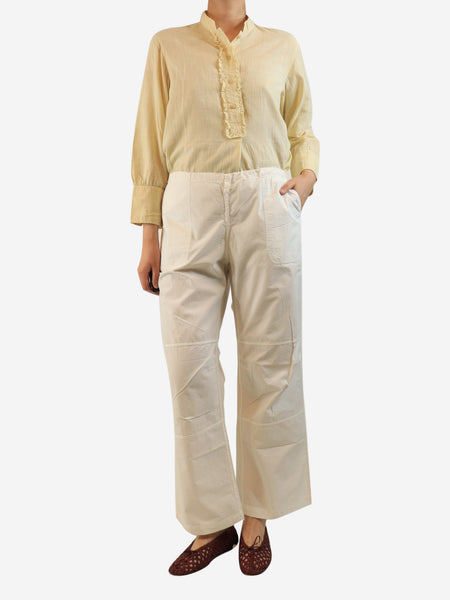 White side drawstring trousers - size L alternate image