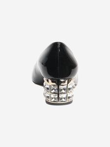 Miu Miu Black crystal block-heel pumps - size EU 35