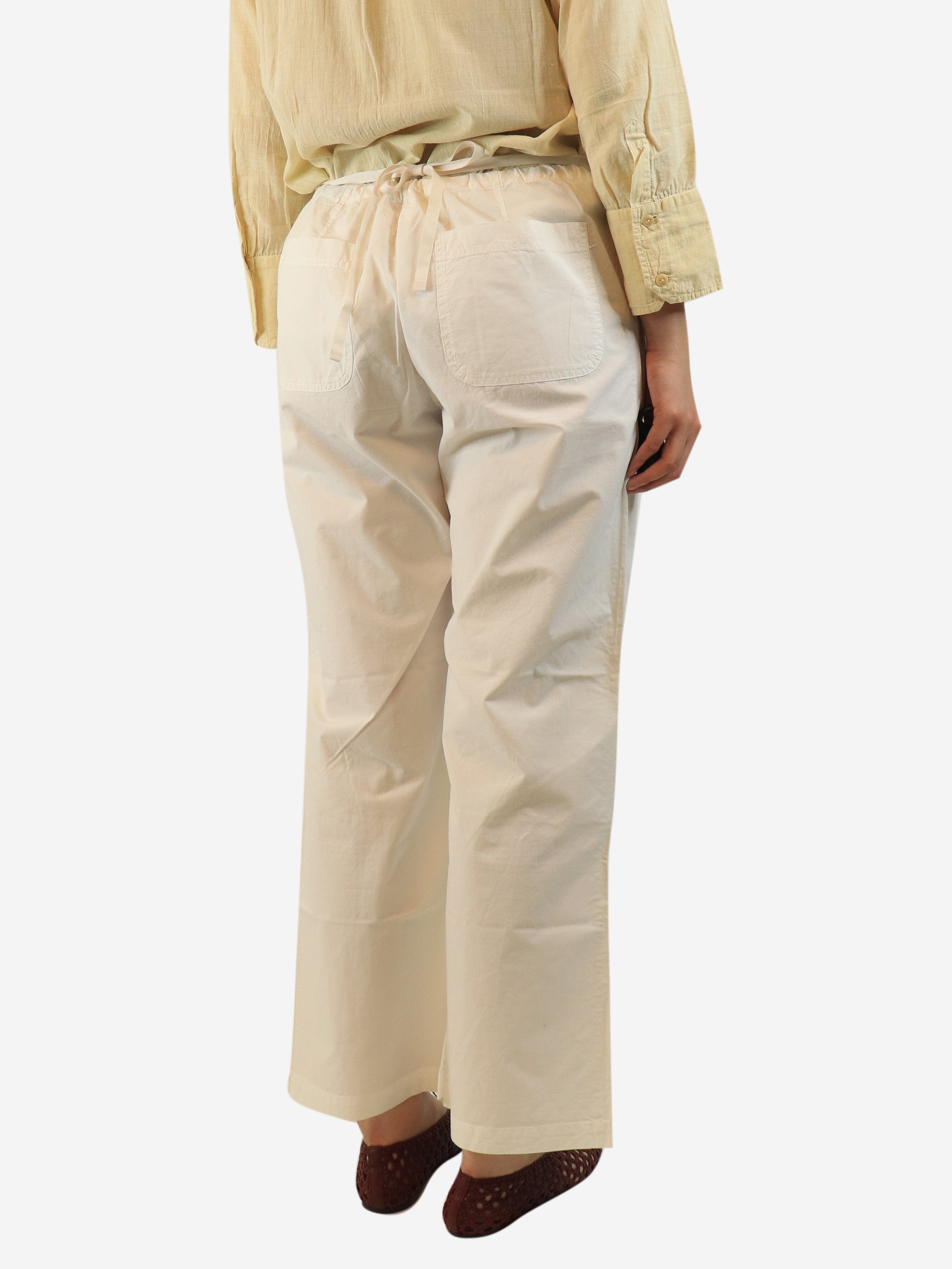White side drawstring trousers - size L Trousers Dosa 