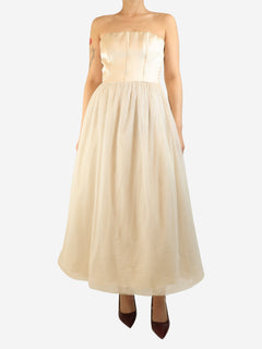 Cream strapless tulle dress - size UK 10 Dresses Brunello Cucinelli 