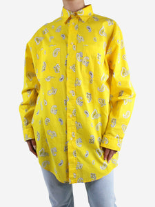 Etro Yellow paisley print button-up shirt - size M