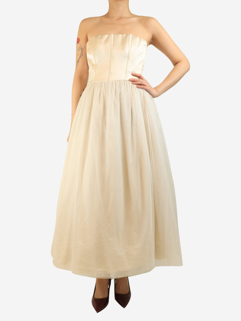 Cream strapless tulle dress - size UK 10 Dresses Brunello Cucinelli 