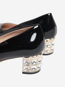 Miu Miu Black crystal block-heel pumps - size EU 35