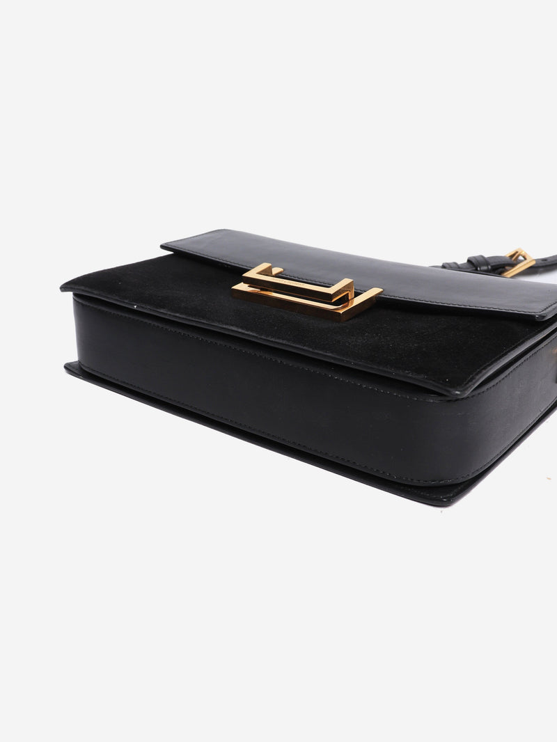 Black Lulu suede and leather bag Shoulder bags Saint Laurent 