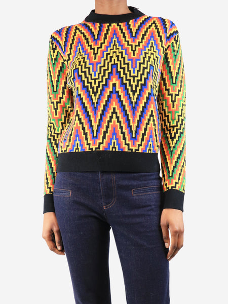 Multicolour zig-zag wool jumper - size S product image
