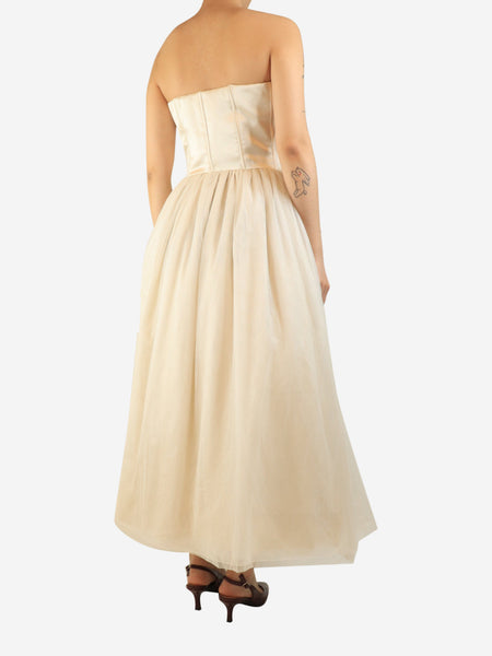 Cream strapless tulle dress - size UK 10 alternate image