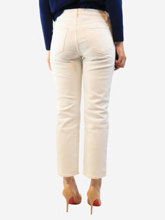 White contrast-stitched jeans - size UK 10