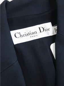 Christian Dior Dark blue wool-blend blazer - size UK 10