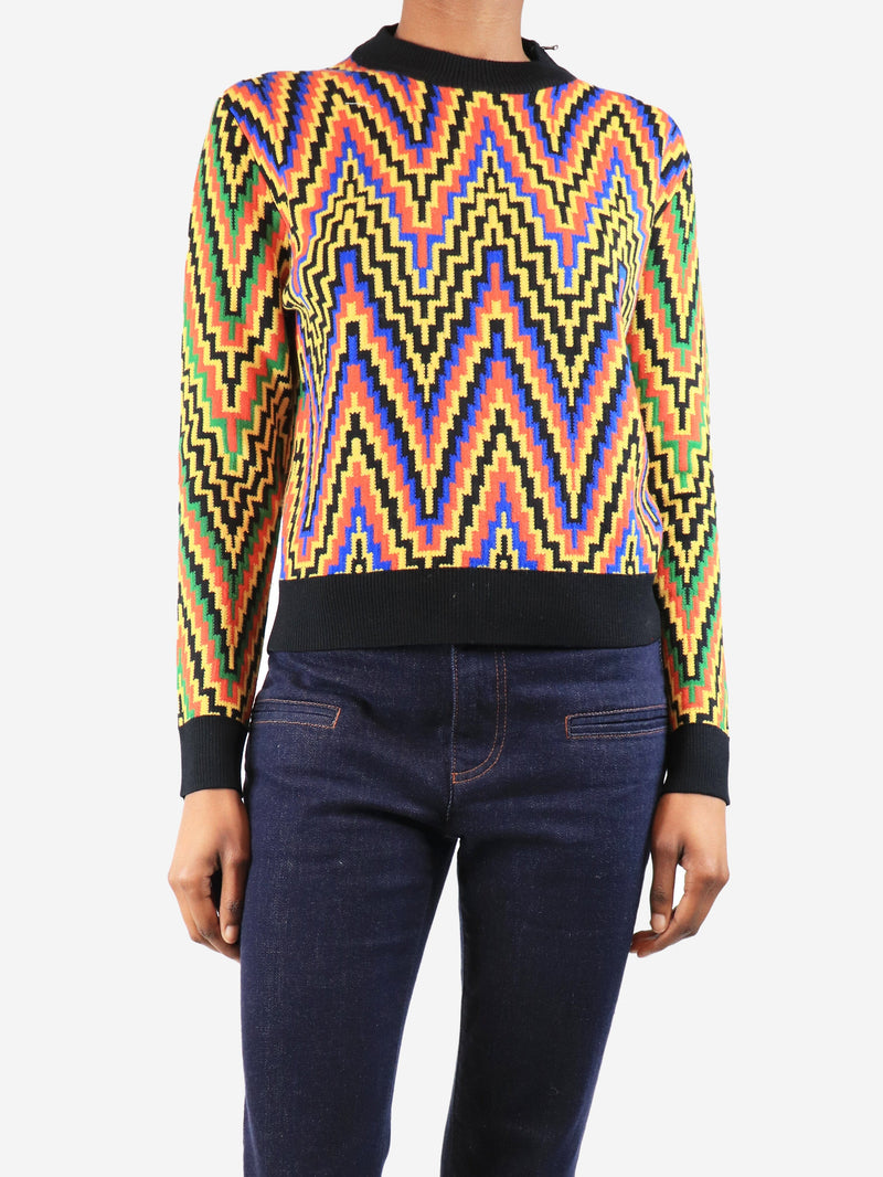 Multicolour zig-zag wool jumper - size S Knitwear Duro Olowu 