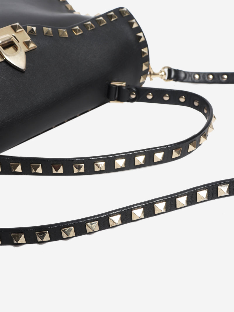 Black Rockstud leather shoulder bag