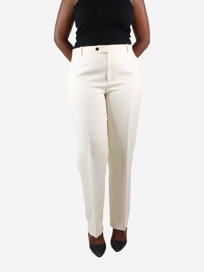 Cream straight-leg trousers - size 18 Trousers Christian Dior 