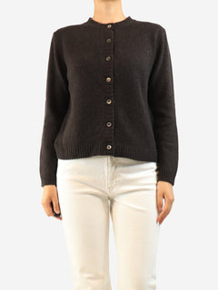Dark brown merino cashmere jumper and cardigan set - size S