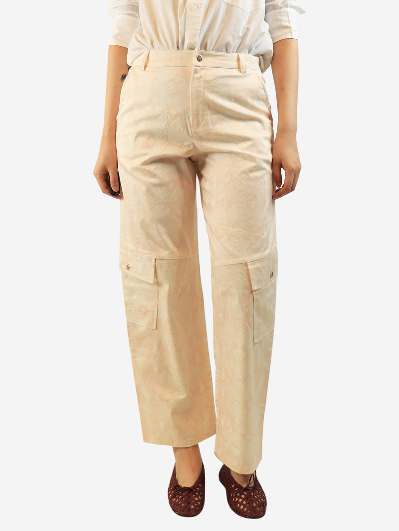 reptile printed cargo trousers