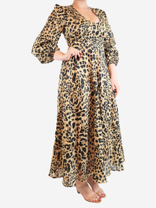 Zimmermann Brown leopard print maxi dress - size UK 12