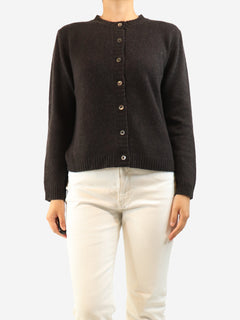 Dark brown merino cashmere jumper and cardigan set - size S