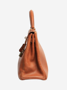 Hermes Tan Cognac vintage 1990 Kelly 32 bag in Courchevel leather