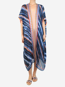 K by Kaprol Blue silk printed kaftan - One size