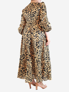 Zimmermann Brown leopard print maxi dress - size UK 12