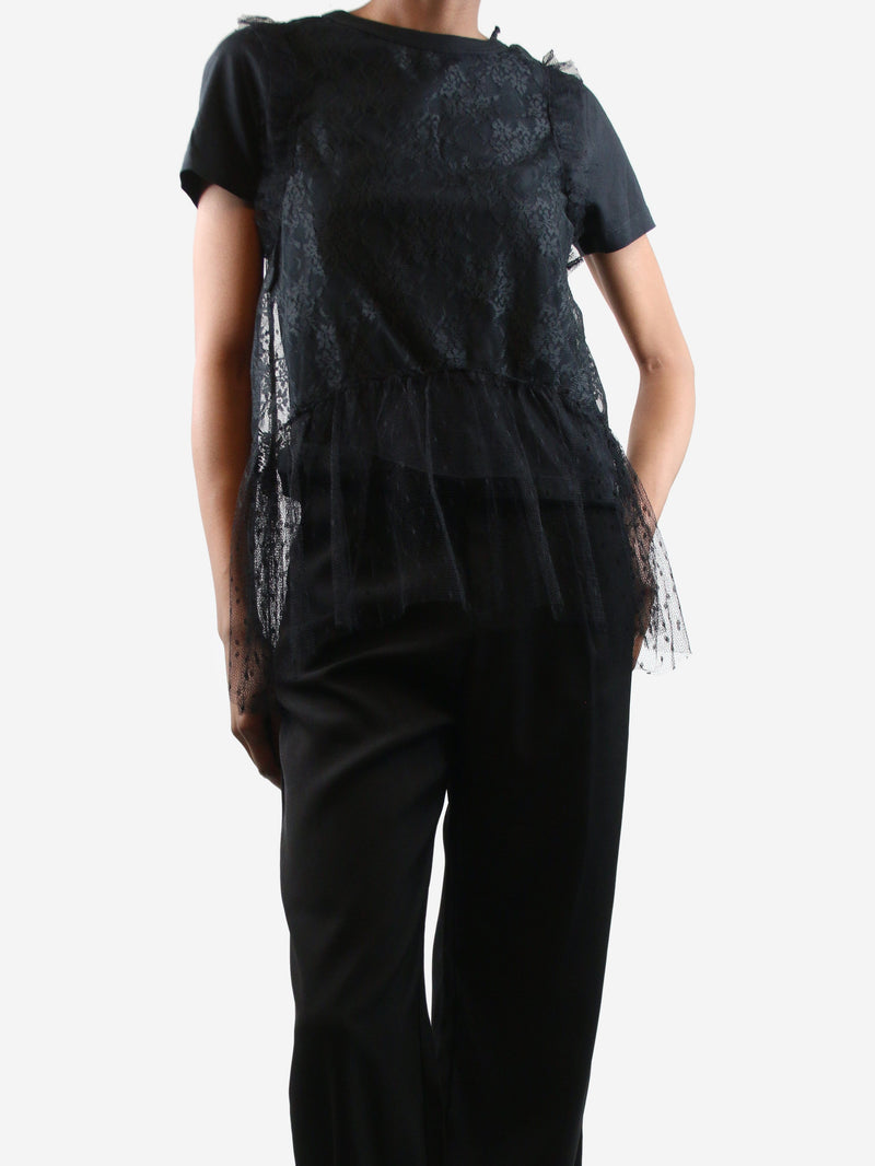 Black lace peplum top - size XS Tops Red Valentino 