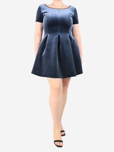 Maje Blue velvet mini dress - size UK 12
