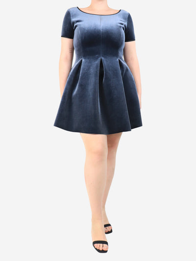 Blue velvet mini dress - size UK 12 Dresses Maje 