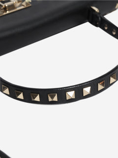 Black Rockstud leather shoulder bag