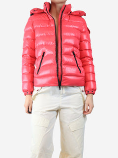 Pink hooded puffer jacket - size UK 10 Coats & Jackets Moncler 