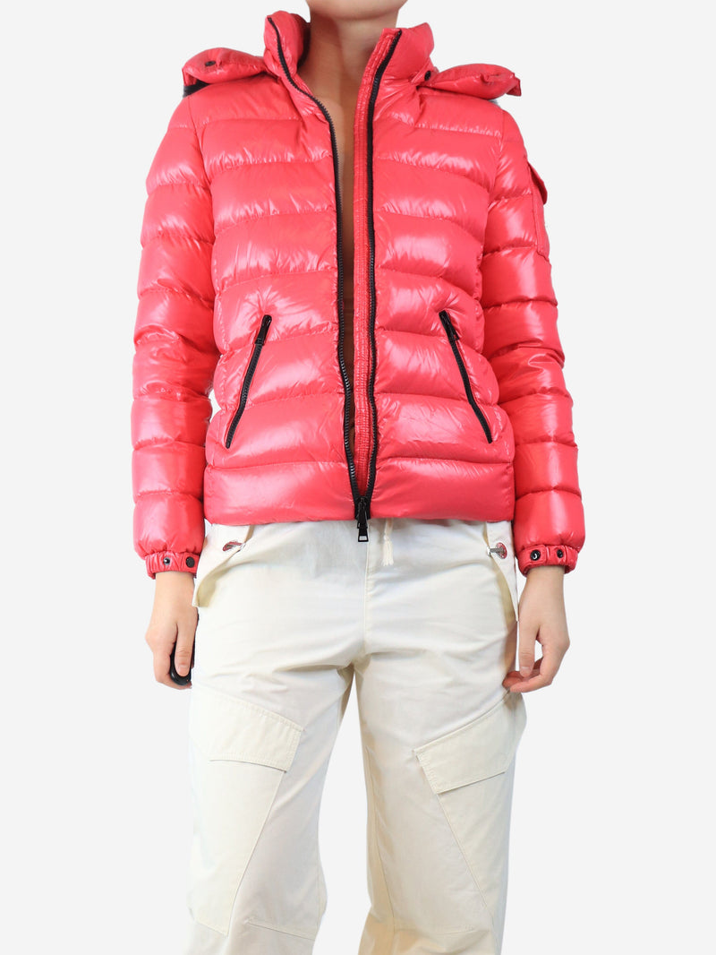 Pink hooded puffer jacket - size UK 10 Coats & Jackets Moncler 
