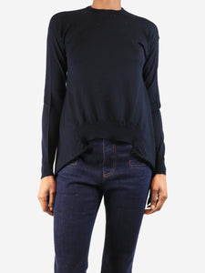 Marni Navy blue droop-hem sweater - size UK 8