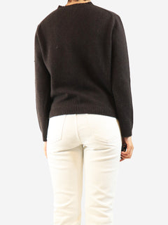 Dark brown merino cashmere jumper and cardigan set - size S