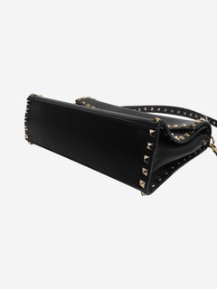 Black Rockstud leather shoulder bag