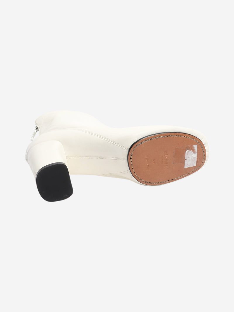 White leather ankle boots - size EU 38
