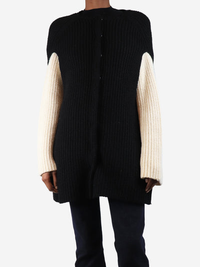 Black Alpaca contrast knit cardigan - size UK 8 Knitwear Balenciaga 