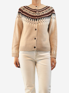 Neutral fairisle cardigan - size M
