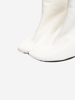 White leather ankle boots - size EU 38