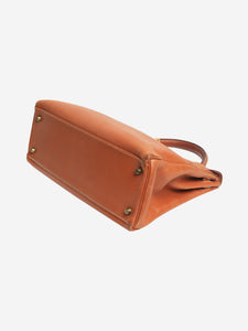 Hermes Tan Cognac vintage 1990 Kelly 32 bag in Courchevel leather