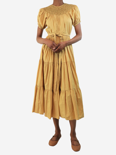 Yellow ruched midi dress - size XS Dresses Doen 