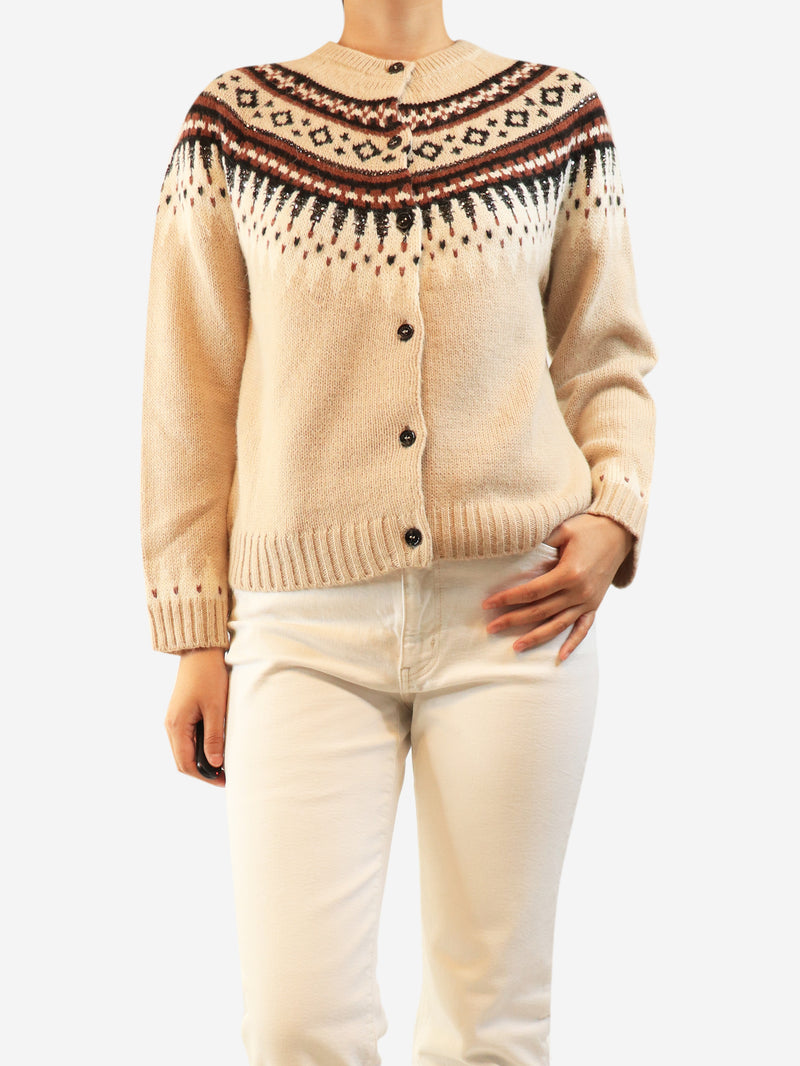 Neutral fairisle cardigan - size M