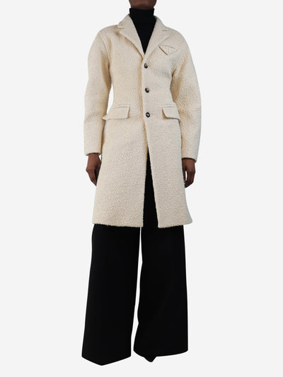 Cream heavyweight boucle coat - size UK 4 Coats & Jackets Bottega Veneta 