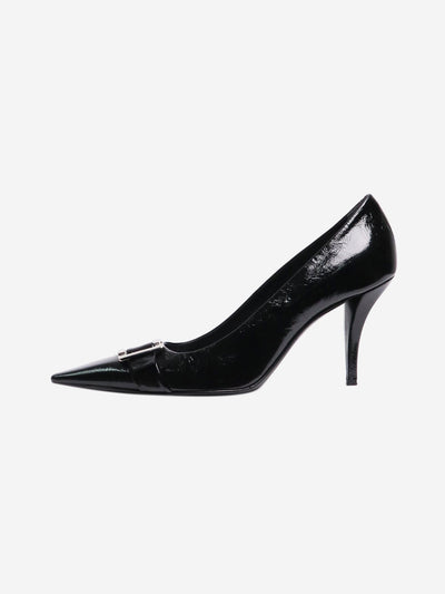 Black crinkle leather pointed-toe pumps - size EU 41.5 Heels Roger Vivier 