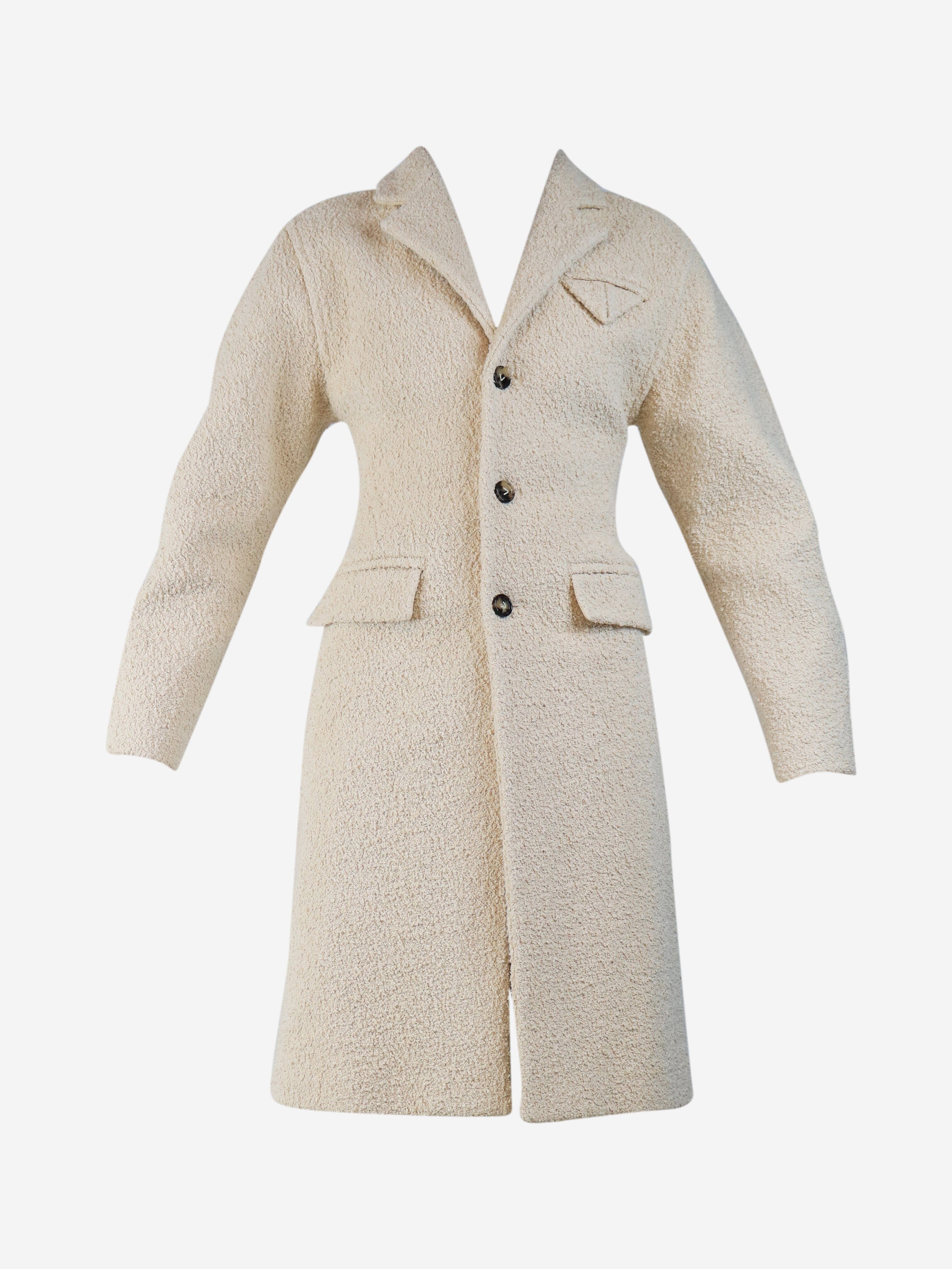 Cream heavyweight boucle coat - size UK 4 Coats & Jackets Bottega Veneta 