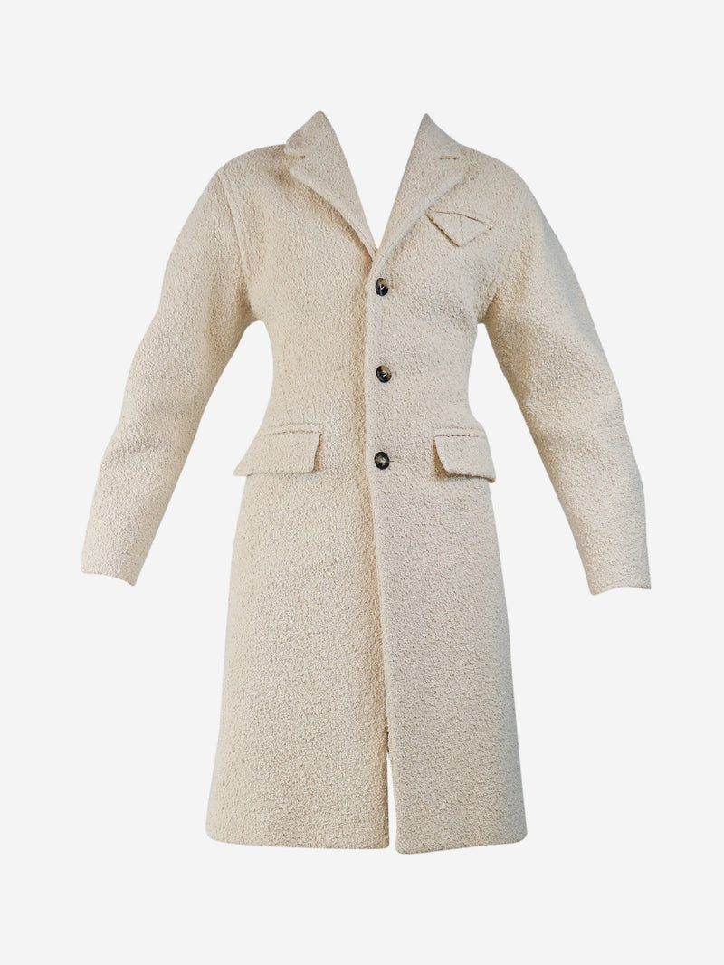 Cream heavyweight boucle coat - size UK 4 Coats & Jackets Bottega Veneta 