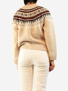 Neutral fairisle cardigan - size M