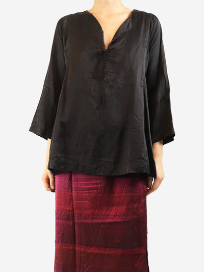 Black cotton and silk-blend blouse - size L Tops Dosa 