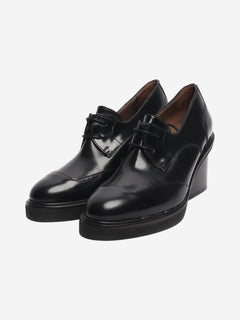 Black wide-block derby heels - size EU 36